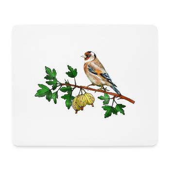 Bunter Vogel - Mousepad (Querformat) - Weiß - Vorne