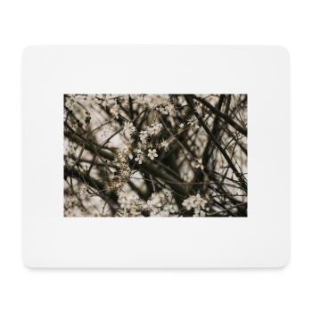 Fleur - Tapis de souris (format paysage) - blanc - Devant