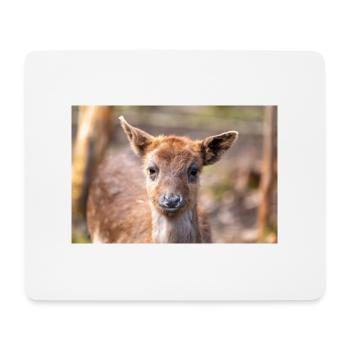 Fallow Deer (in german Damwild or Damhirsch) Dama - Mouse Pad (horizontal) - white - Front