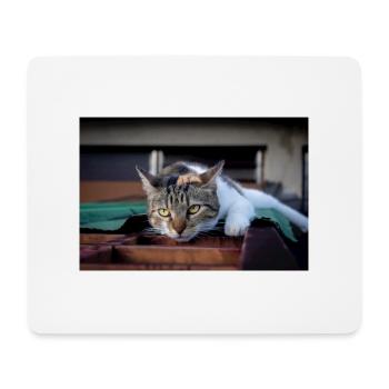 le chat - Tapis de souris (format paysage) - blanc - Devant