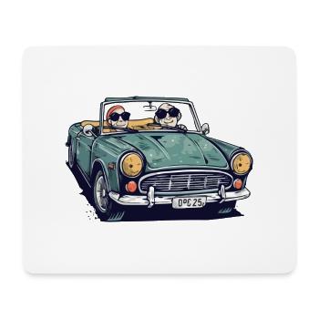 Denise und Roger im Cabrio - Mousepad (Querformat) - Weiß - Vorne