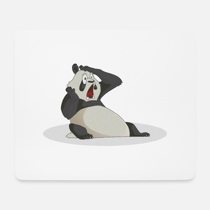Panda - Tapis de souris (format paysage) - blanc