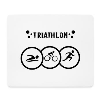 Triathlon Natation Bike Run Marathon - Tapis de souris (format paysage) - blanc - Devant