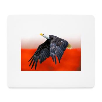 Aigle polonais sur fond de drapeau national. - Tapis de souris (format paysage) - blanc - Devant