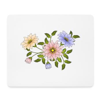Fleur - Tapis de souris (format paysage) - blanc - Devant