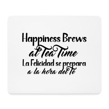 Happiness and Tea design - Anglais et espagnol - Tapis de souris (format paysage) - blanc - Devant