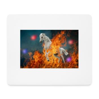 Un cheval en feu. - Tapis de souris (format paysage) - blanc - Devant