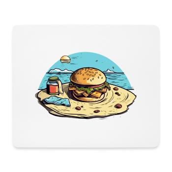 Hamburger at beach n°1 - Mouse Pad (horizontal) - white - Front
