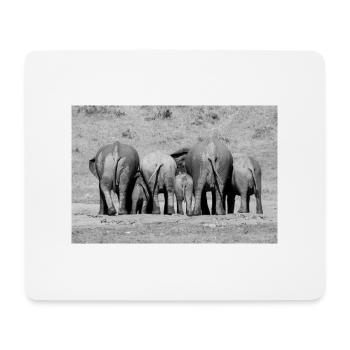Cuddling Elephants - Mousepad (Querformat) - Weiß - Vorne