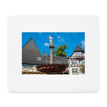 Brunnen auf historischem Marktplatz Goslar - Mousepad (Querformat) - Weiß - Vorne