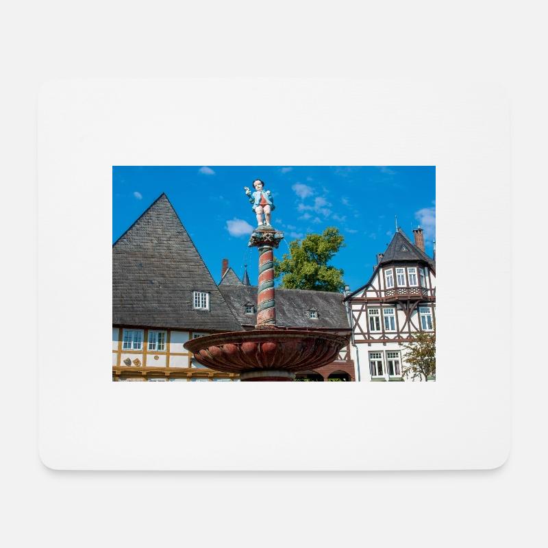 Brunnen auf historischem Marktplatz Goslar - Mousepad (Querformat) - Weiß