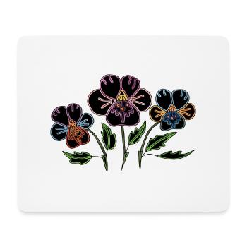 Fleur - Tapis de souris (format paysage) - blanc - Devant