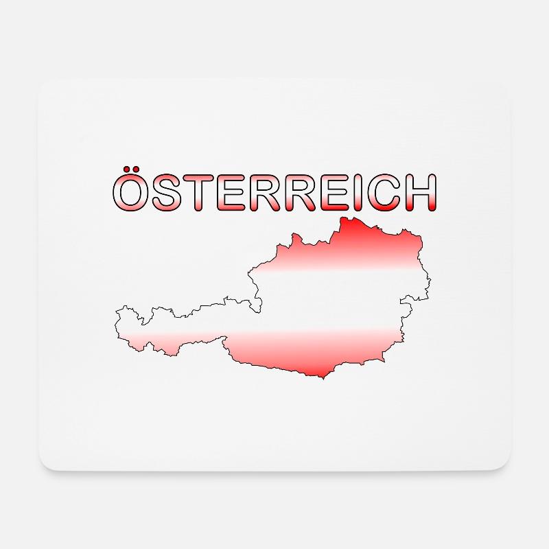 Österreich Karte Schrift - Mousepad (Querformat) - Weiß