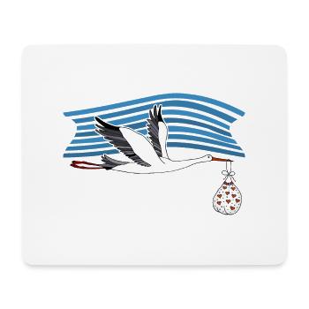 Storch - Mousepad (Querformat) - Weiß - Vorne