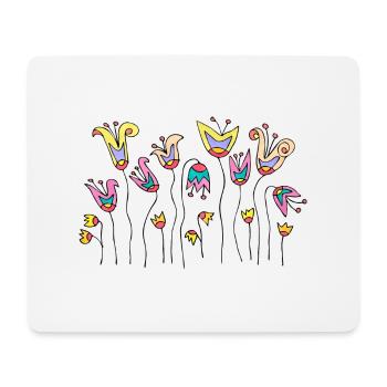 Fleur - Tapis de souris (format paysage) - blanc - Devant
