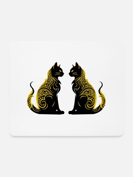 cats - Mousepad (Querformat) - Weiß