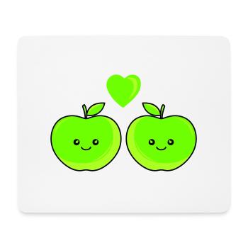 apfel love - Mousepad (Querformat) - Weiß - Vorne