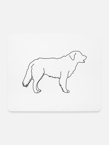 Golden Retriever Lineart 1 - Mouse Pad (horizontal) - white