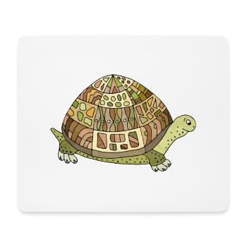 Tortue - Tapis de souris (format paysage) - blanc - Devant
