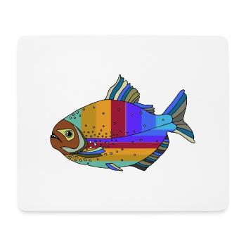 Poisson - Tapis de souris (format paysage) - blanc - Devant