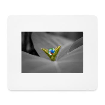 Der Marmor auf der Pflanze - Mousepad (Querformat) - Weiß - Vorne