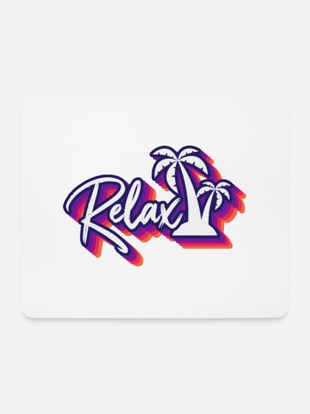 Tropische Gelassenheit: Entspannen Sie sich im Palmenparadies - Mousepad (Querformat) - Weiß