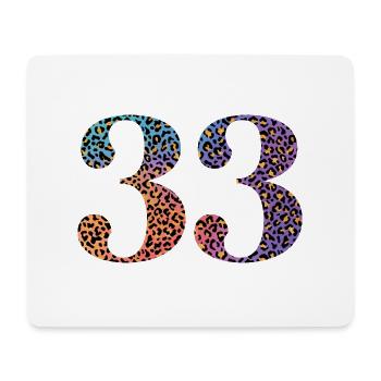33. Geburtstag Leopard - Mousepad (Querformat) - Weiß - Vorne
