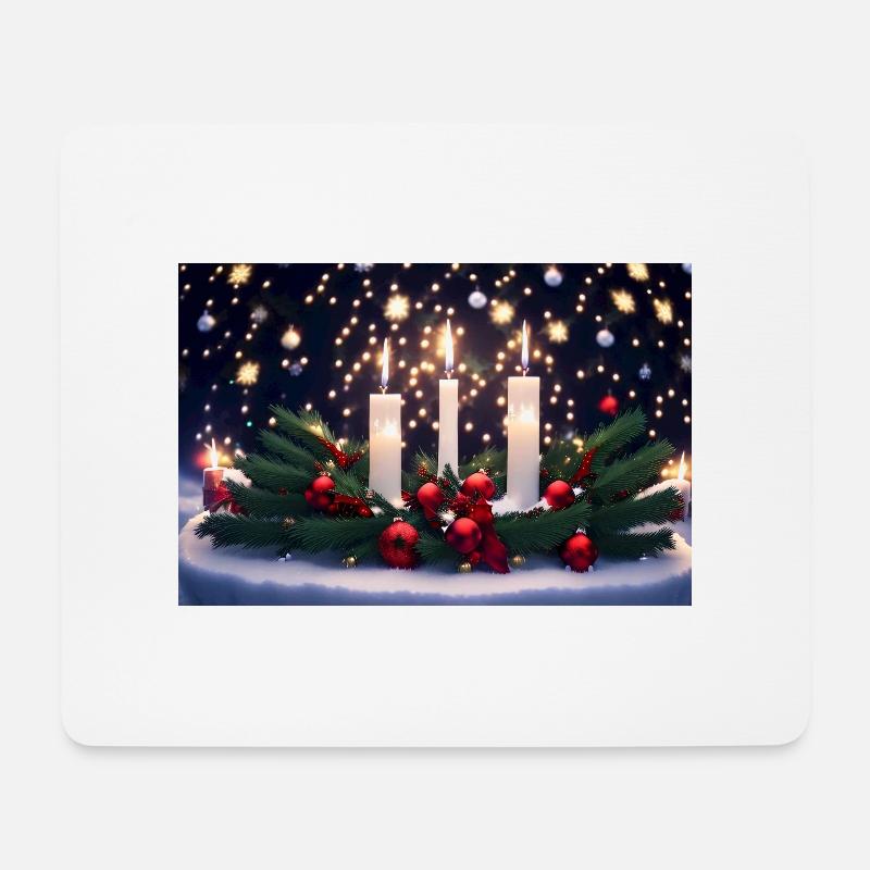 Adventskranz - Mousepad (Querformat) - Weiß