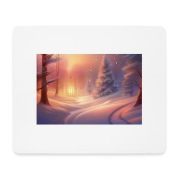 Promesse de Noël dans la forêt d’hiver - Tapis de souris (format paysage) - blanc - Devant
