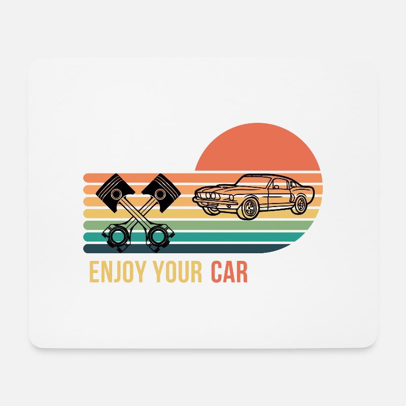 Enjoy your car - Mousepad (Querformat) - Weiß