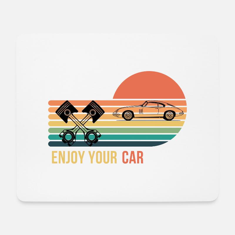 Enjoy your car - Mousepad (Querformat) - Weiß