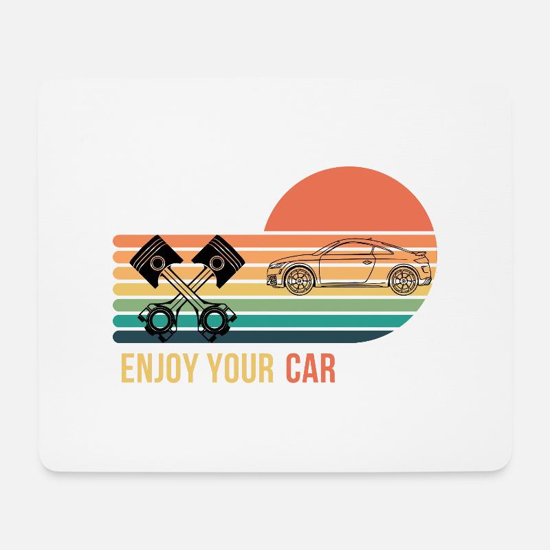 Enjoy your car - Mousepad (Querformat) - Weiß