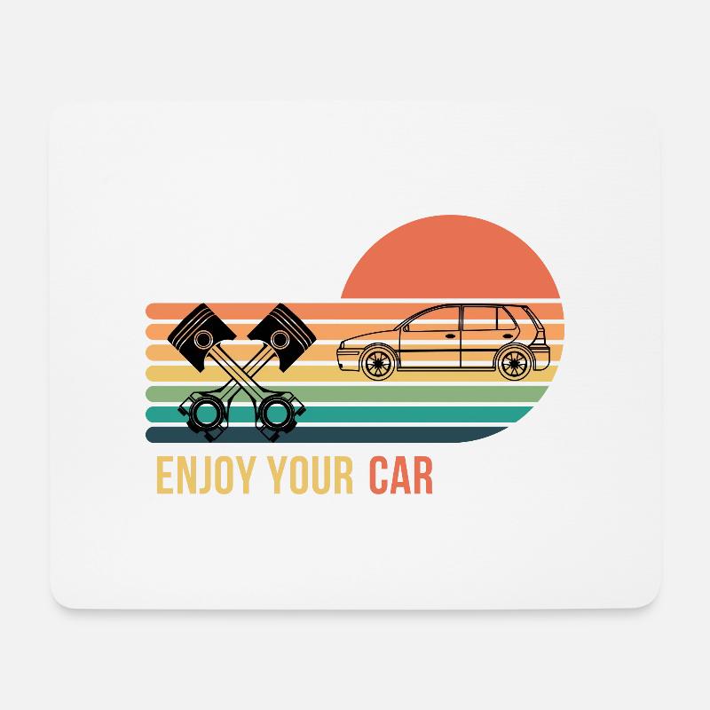 Enjoy your car - Mousepad (Querformat) - Weiß