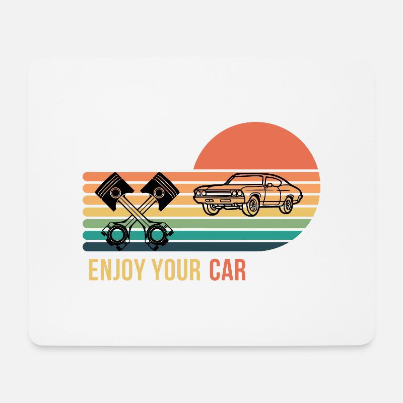 Enjoy your car - Mousepad (Querformat) - Weiß