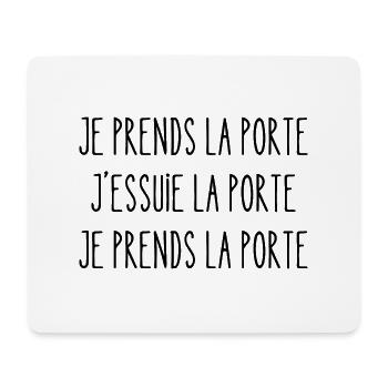 je prends la porte - Tapis de souris (format paysage) - blanc - Devant
