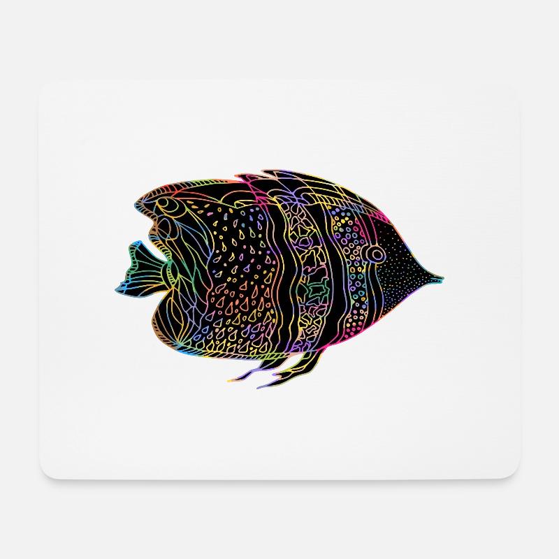 Fisk - Musemåtte (tværformat) - hvid