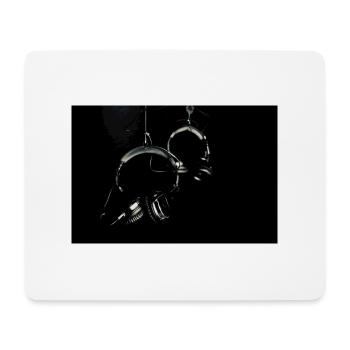 Headphones in the dark - Mouse Pad (horizontal) - white - Front