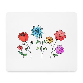 Flowers - Mouse Pad (horizontal) - white - Front