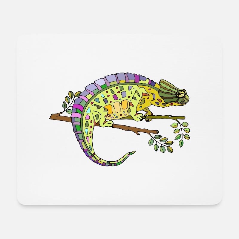 Caméléon - Tapis de souris (format paysage) - blanc