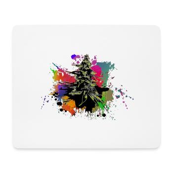 Farbspritzer Cannabis Graffiti - Mousepad (Querformat) - Weiß - Vorne