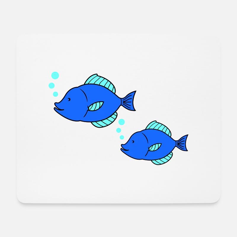 fische comic - Mousepad (Querformat) - Weiß
