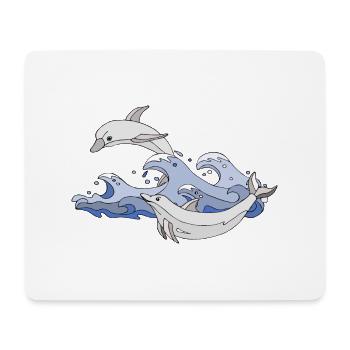 Dauphins - Tapis de souris (format paysage) - blanc - Devant