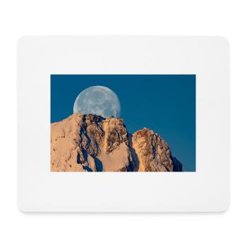Moon behind the Zugspitze - Mouse Pad (horizontal) - white - Front