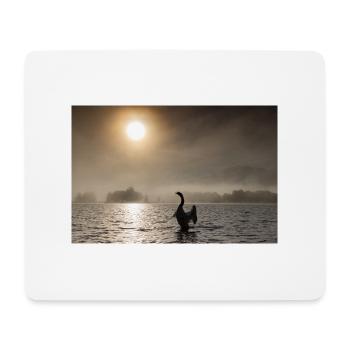 Schwan im Gegenlicht - Mousepad (Querformat) - Weiß - Vorne