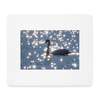 Cygne avec des étoiles de soleil - Tapis de souris (format paysage) - blanc - Devant