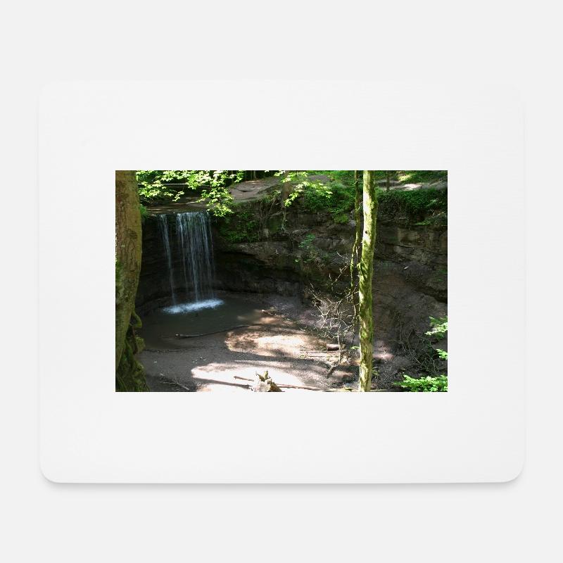HÖRSCHBACH WATERFALL NEAR MURRHARDT - Mouse Pad (horizontal) - white