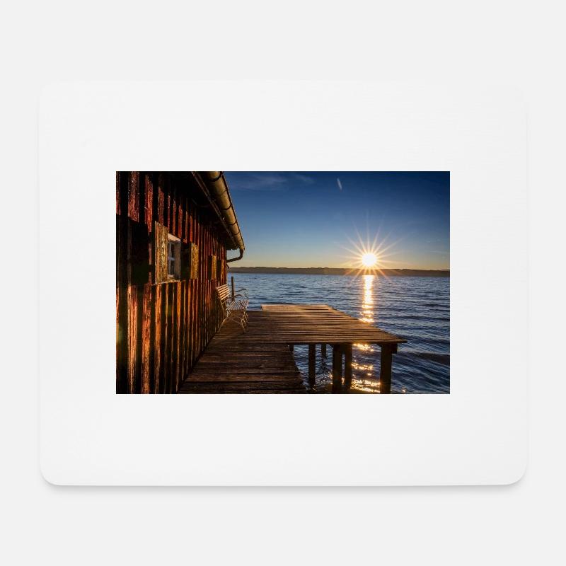 Sonnenaufgang am Ammersee - Mousepad (Querformat) - Weiß