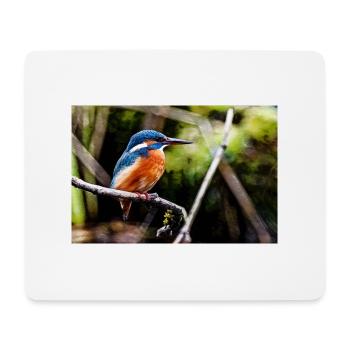Eisvogel - Mousepad (Querformat) - Weiß - Vorne