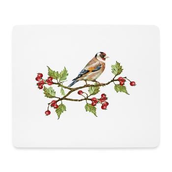 Bunter Vogel - Mousepad (Querformat) - Weiß - Vorne