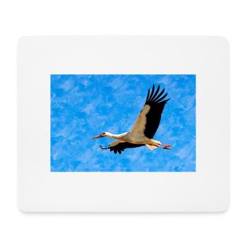 Storch im Flug - Mousepad (Querformat) - Weiß - Vorne